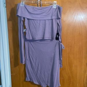 2 piece crop and mini skirt